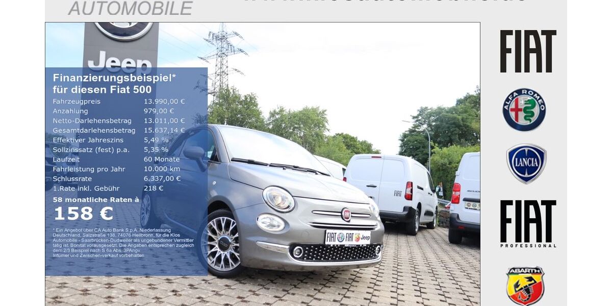 Fiat 500 18.228 km 13.990 &euro; Saarbrücken - Dudweiler 66125