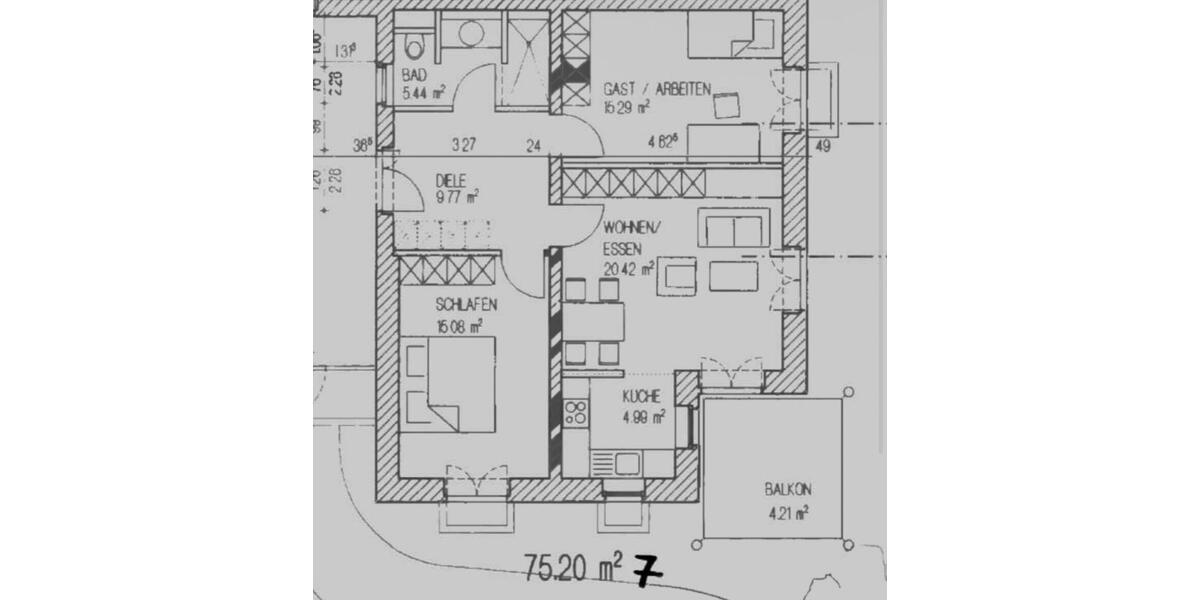 Erdgeschoßwohnung Saarbrücken Dudweiler - 3 Zimmer, 78 m&sup2;, 177.000&euro; | Angebot:27299020