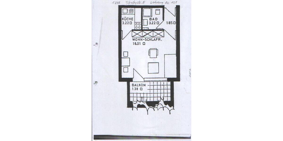Etagenwohnung Saarbrücken Dudweiler - 1 Zimmer, 27 m&sup2;, 69.000&euro; | Angebot:27186039