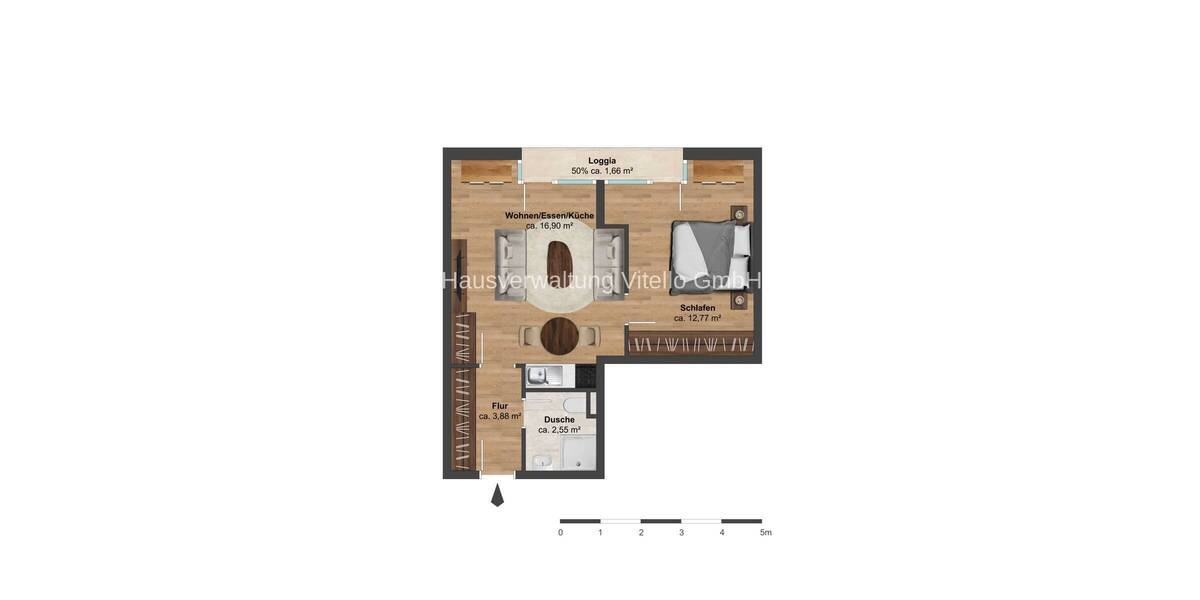 Etagenwohnung Saarbrücken / Am Homburg St Johann - 2 Zimmer, 38 m&sup2;, 465&euro; | Angebot:26768413