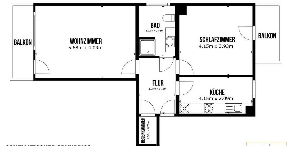 Etagenwohnung Pirmasens Innenstadt - 2 Zimmer, 61 m&sup2;, 93.500&euro; | Angebot:26886652
