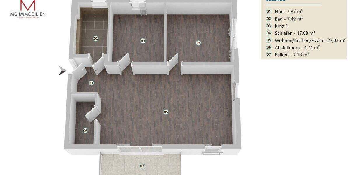 Etagenwohnung Queidersbach - 3 Zimmer, 93 m&sup2;, 349.000&euro; | Angebot:25775825