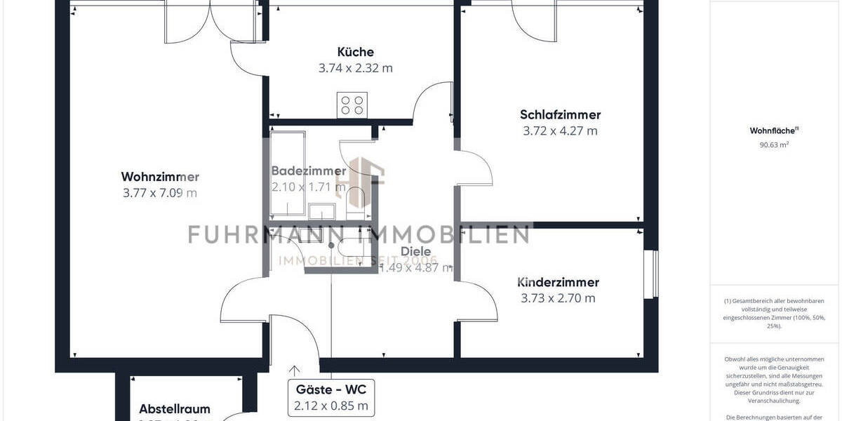 Etagenwohnung Neunkirchen/Saar Innenstadt - 3 Zimmer, 92 m&sup2;, 129.000&euro; | Angebot:25726195