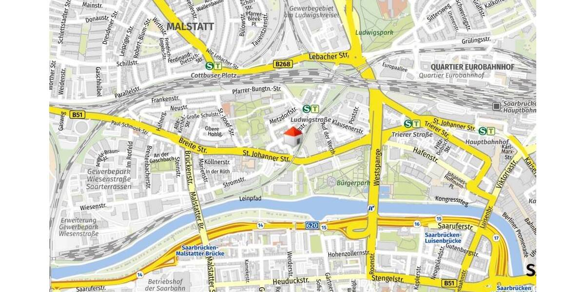 Etagenwohnung Saarbrücken Malstatt - 3 Zimmer, 68 m&sup2;, 135.000&euro; | Angebot:25996286