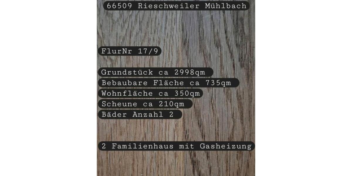 Mehrfamilienhaus, Wohnhaus Rieschweiler-Mühlbach Mühlbach - 85.000&euro; | Angebot:23133288