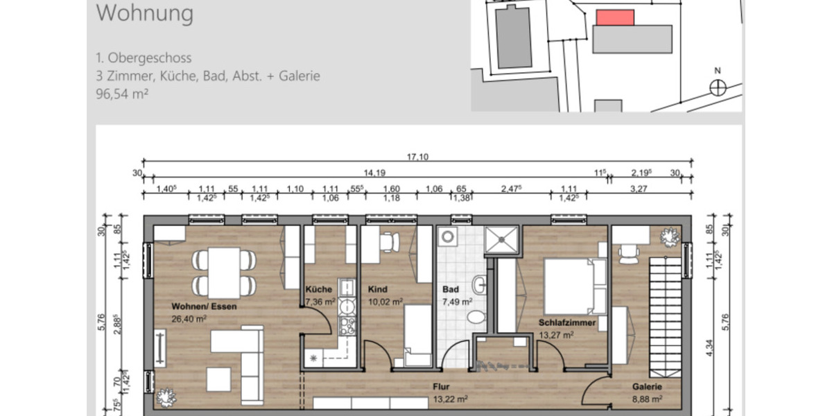 Etagenwohnung Weilerbach - 3 Zimmer, 89 m&sup2;, 735&euro; | Angebot:25852450