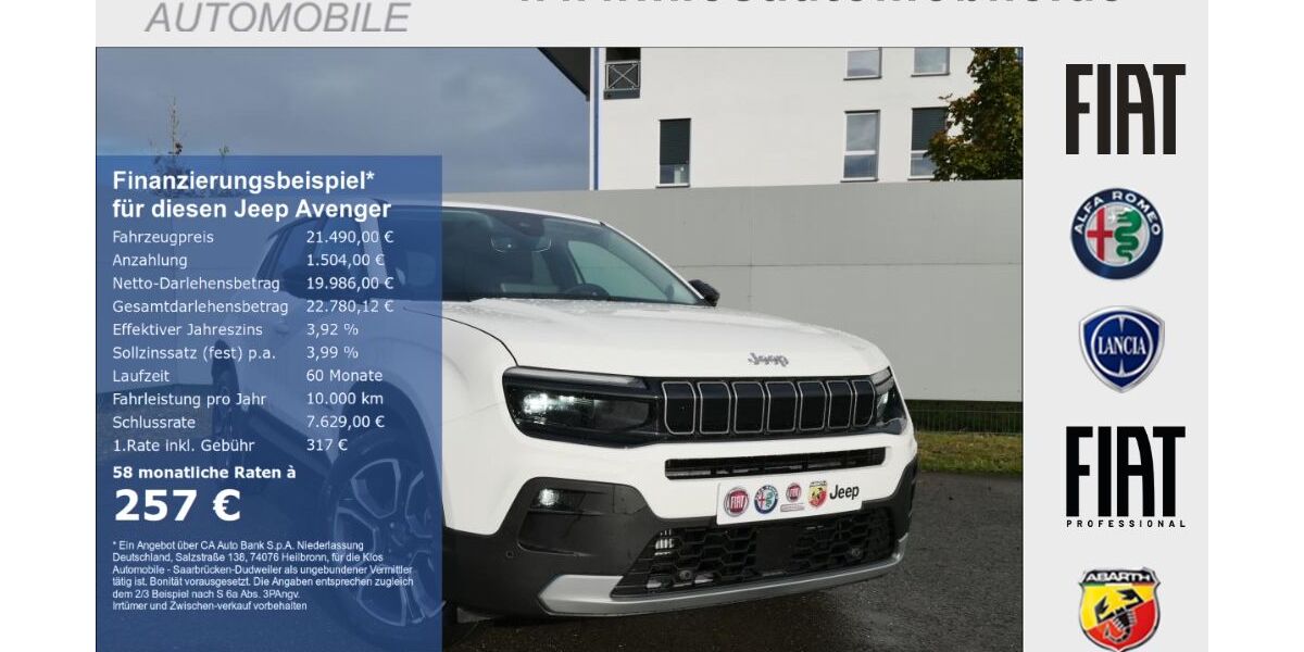 Jeep Avenger 10.750 km 20.990 &euro; Saarbrücken - Dudweiler 66125