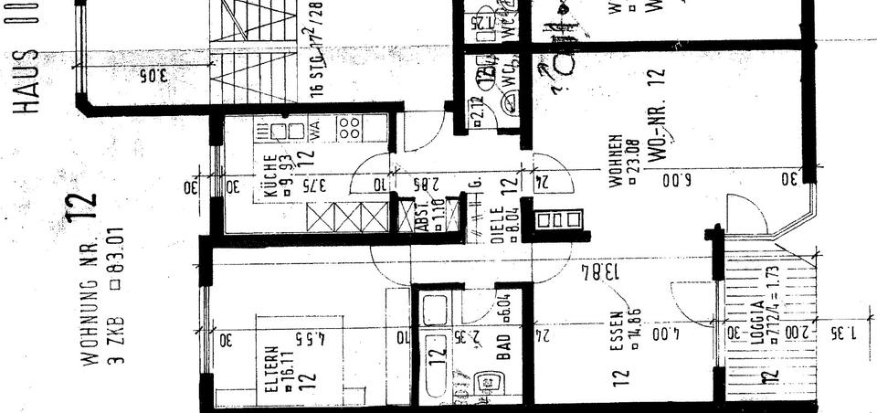 Etagenwohnung Saarbrücken Malstatt - 2.5 Zimmer, 83 m&sup2;, 675&euro; | Angebot:26032047
