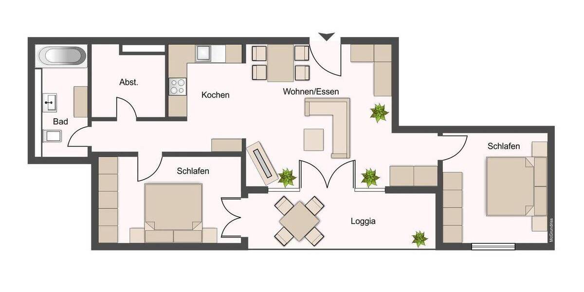 Etagenwohnung Saarbrücken / Malstatt-Burbach Malstatt - 3 Zimmer, 86 m&sup2;, 259.000&euro; | Angebot:26929553