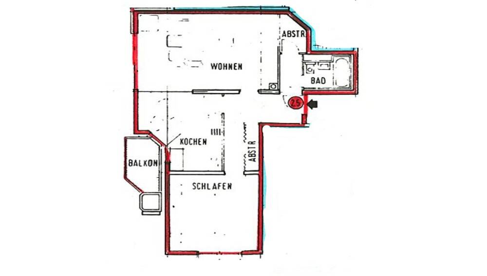 Etagenwohnung Saarbrücken / Malstatt Malstatt - 2 Zimmer, 80 m&sup2;, 159.000&euro; | Angebot:25697930