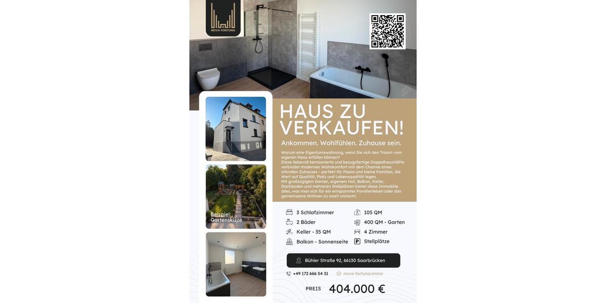 Einfamilienhaus Saarbrücken Brebach-Fechingen - 4 Zimmer, 119 m&sup2;, 389.000&euro; | Angebot:26414284