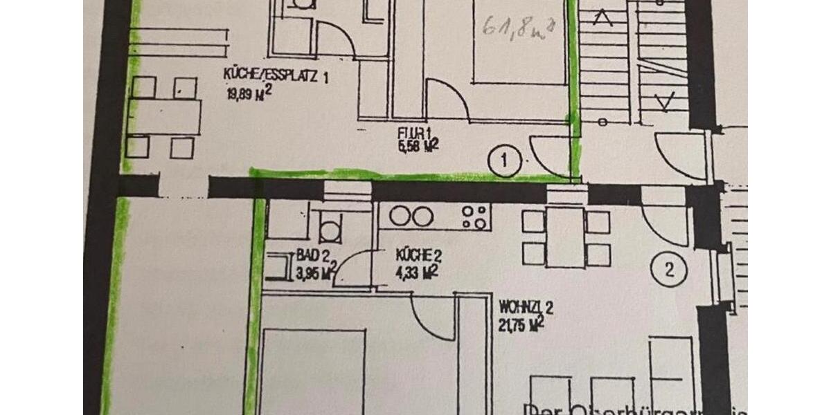 Hochparterre Saarbrücken - 2 Zimmer, 60 m&sup2;, 199.000&euro; | Angebot:27260862