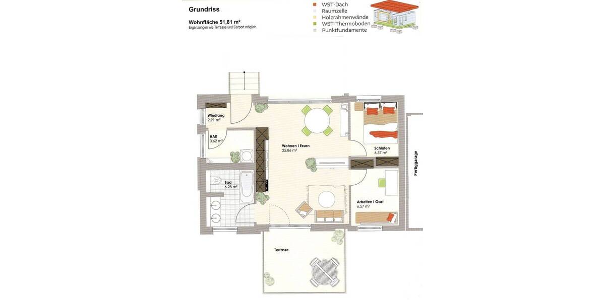 Bungalow Kirkel Kirkel-Neuhäusel - 3 Zimmer, 56 m&sup2;, 195.630&euro; | Angebot:25675530