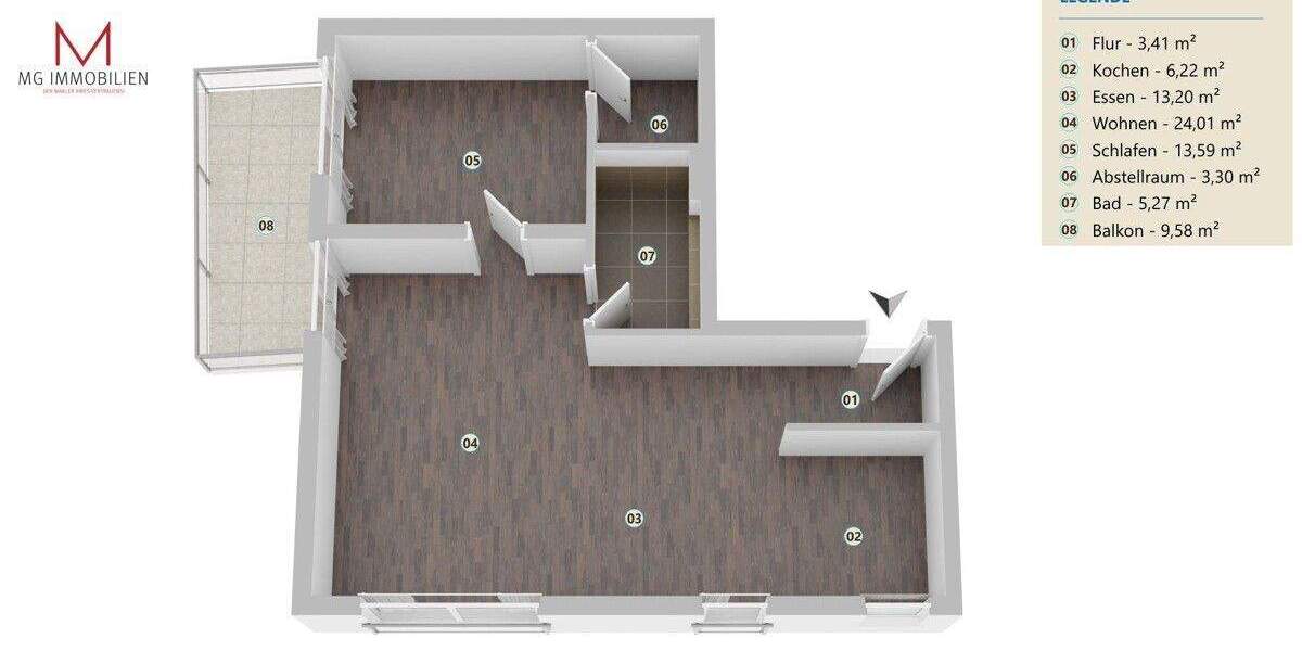 Etagenwohnung Queidersbach - 2 Zimmer, 74 m&sup2;, 279.000&euro; | Angebot:25690689