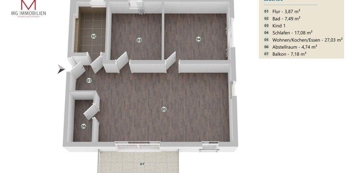 Etagenwohnung Queidersbach - 3 Zimmer, 93 m&sup2;, 339.000&euro; | Angebot:25739656