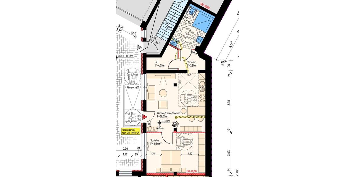 Erdgeschoßwohnung Sulzbach (Saar) - 2 Zimmer, 67 m&sup2;, 950&euro; | Angebot:25895214